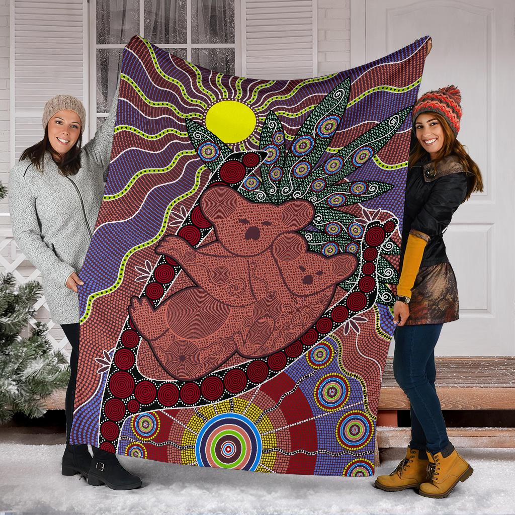 premium-blanket-koala-blanket-aboriginal-patterns