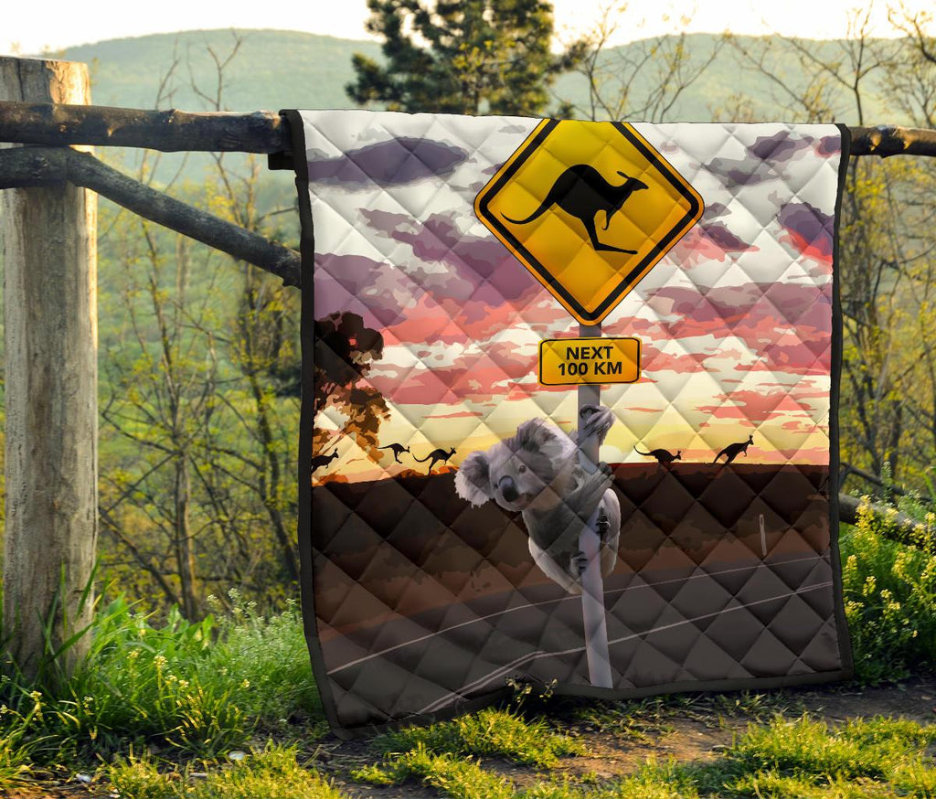 premium-quilts-koala-coverlets-kangaroo-sign-sunset-landscape-art