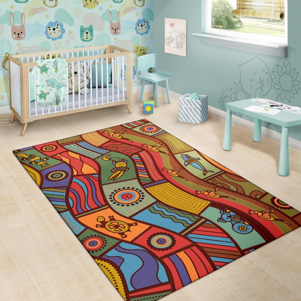 area-rug-aboriginal-art-with-animals