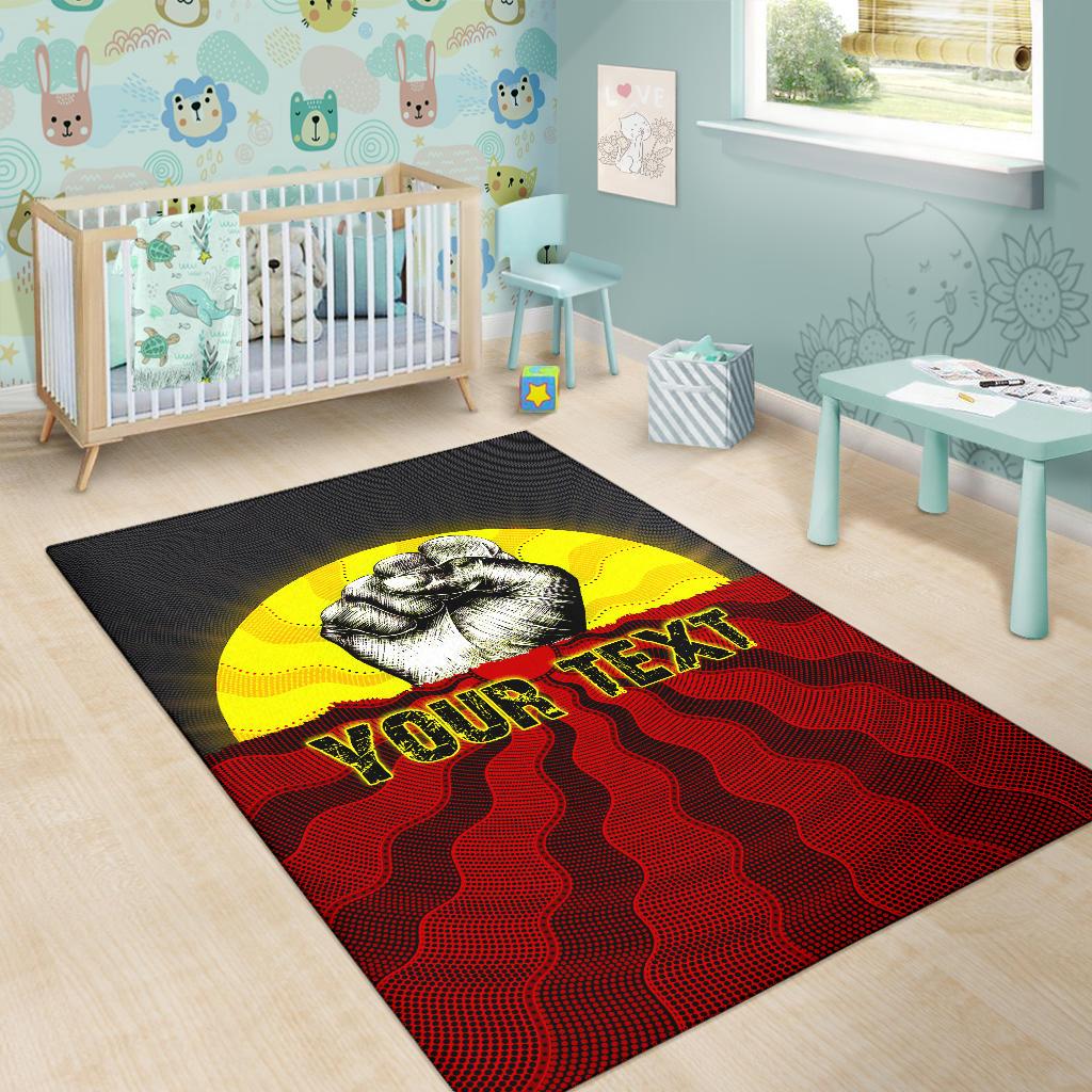 custom-aboriginal-area-rug-black-lives-matter-sun-dot-painting