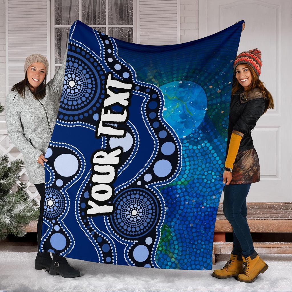 custom-text-aboriginal-premium-blanket-australia-indigenous-flag-circle-dot-painting-art-blue