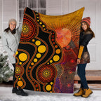 aboriginal-premium-blanket-australia-indigenous-flag-circle-dot-painting-art-golden