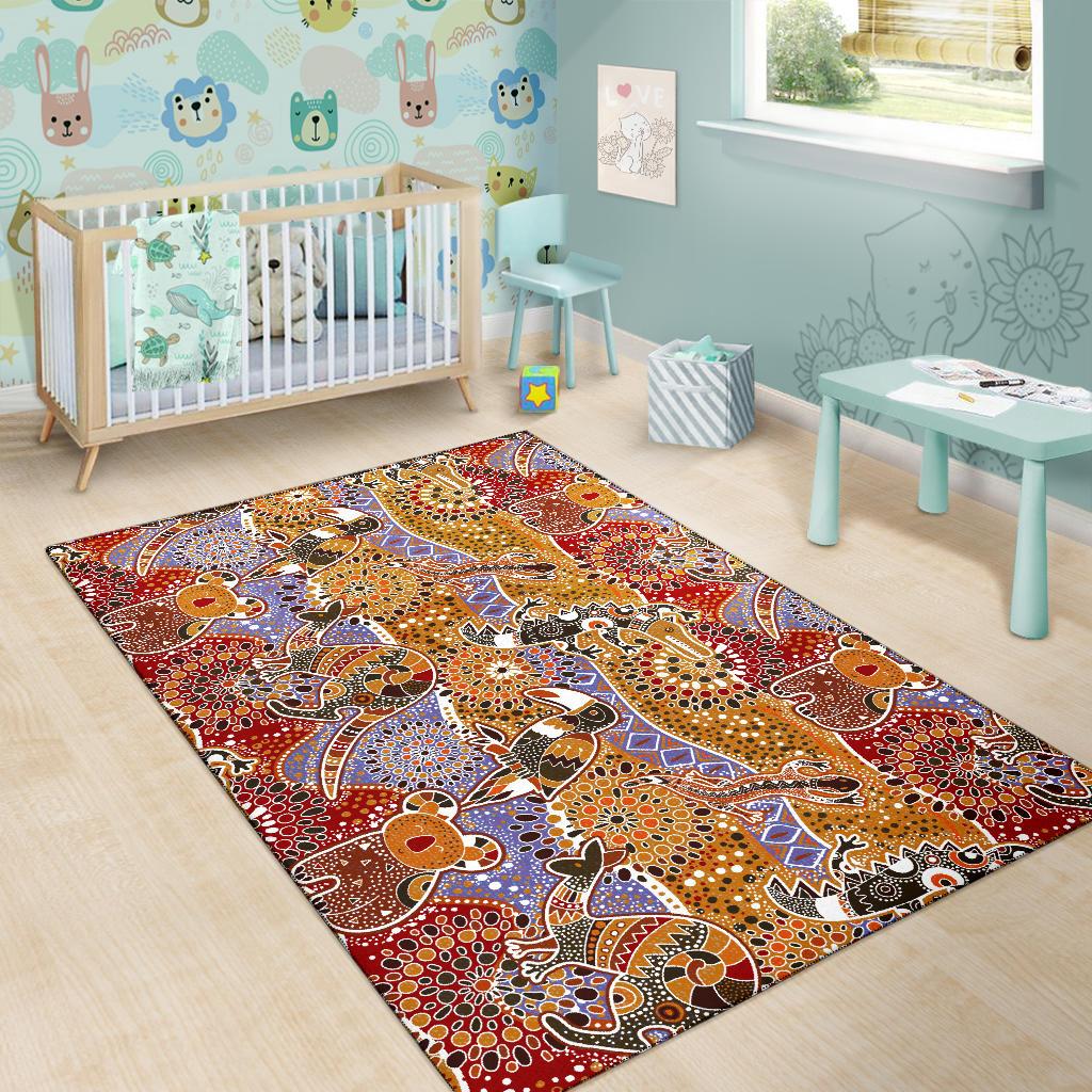 area-rug-aboriginal-patterns-rug-australian-animals
