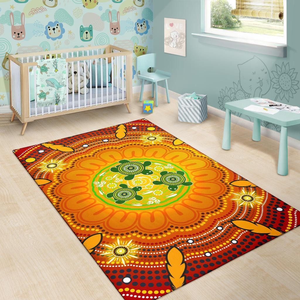 aboriginal-area-rug-turtle-circle-dot-painting-art