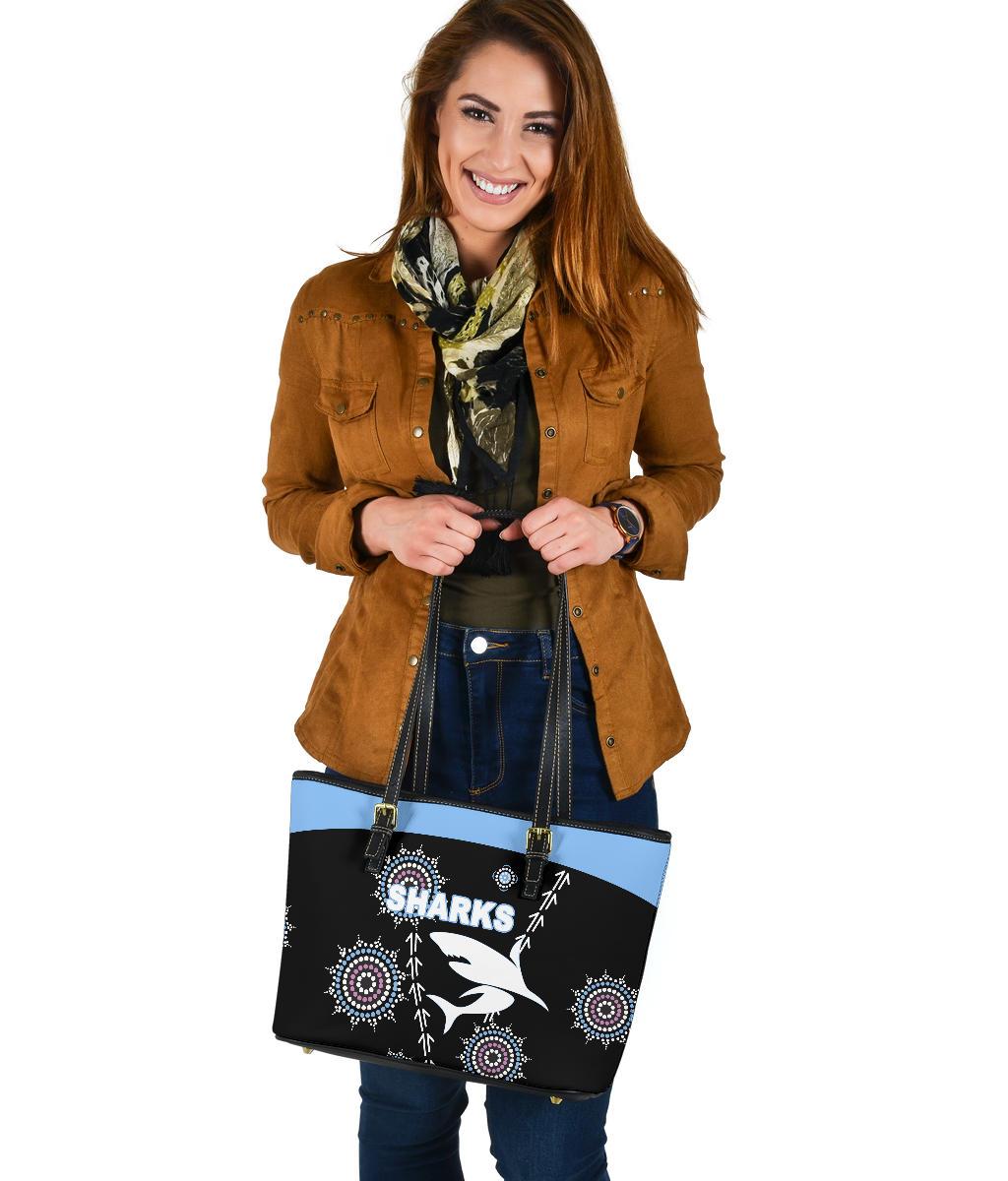 cronulla-small-leather-tote-sharks-simple-indigenous-black