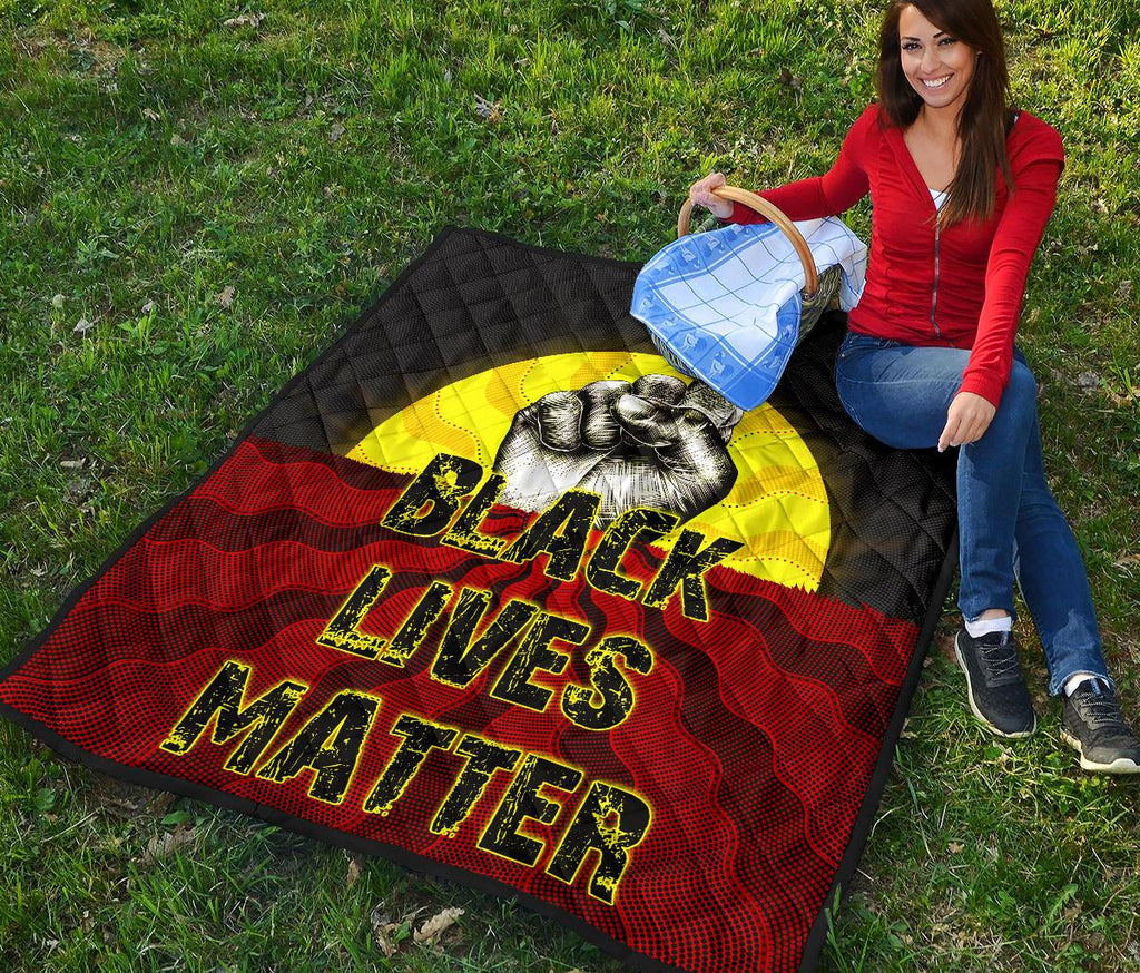 premium-quilt-aboriginal-black-lives-matter-sun-dot-painting