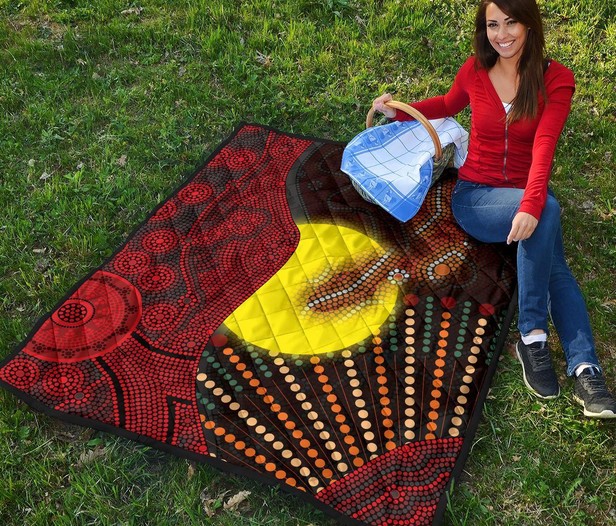 aboriginal-premium-quilt-indigenous-snake-sun-dot-painting
