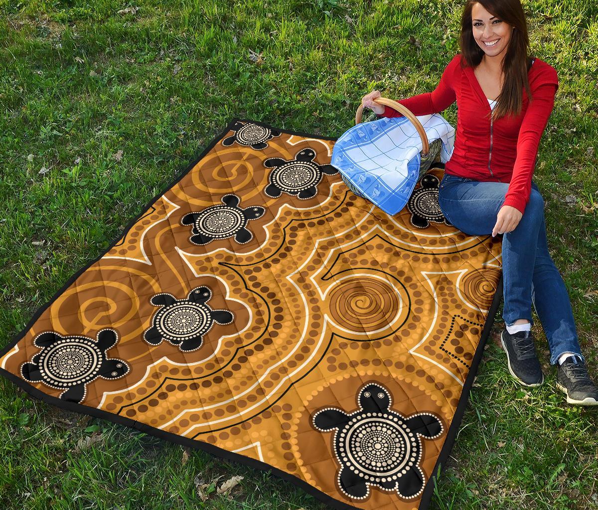 aboriginal-premium-quilt-indigenous-turtle-gold-version