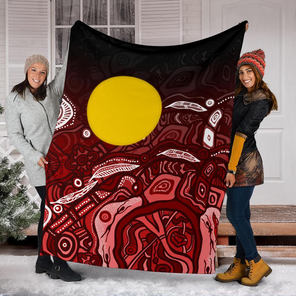 aboriginal-premium-blanket-red-landscape