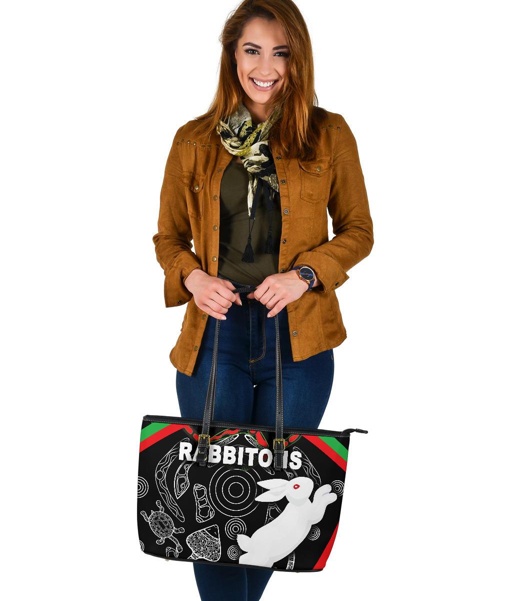 rabbitohs-large-leather-tote-indigenous-mystery-vibes