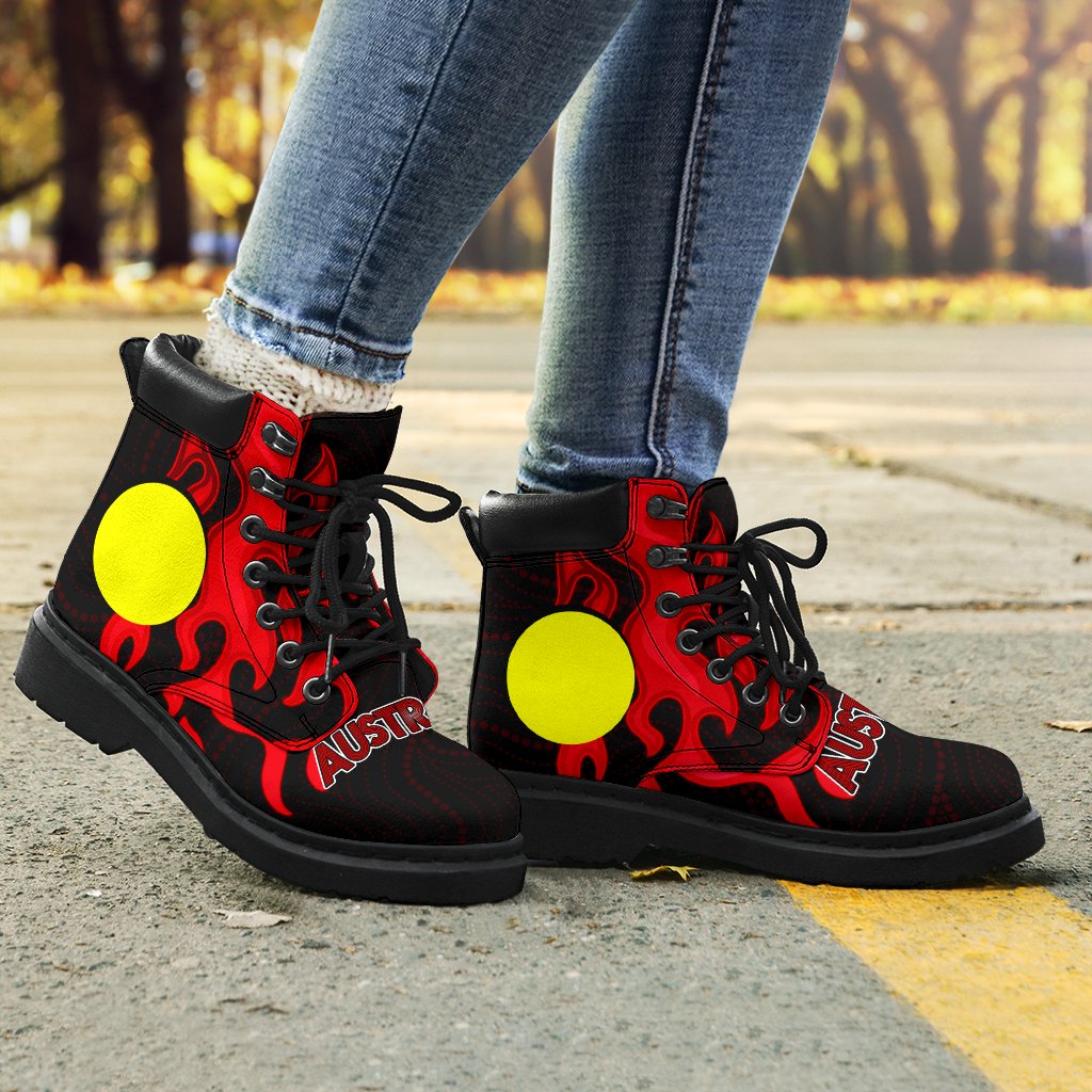 aboriginal-boots-flame-sun-patterns-indigenous-colors-all-season