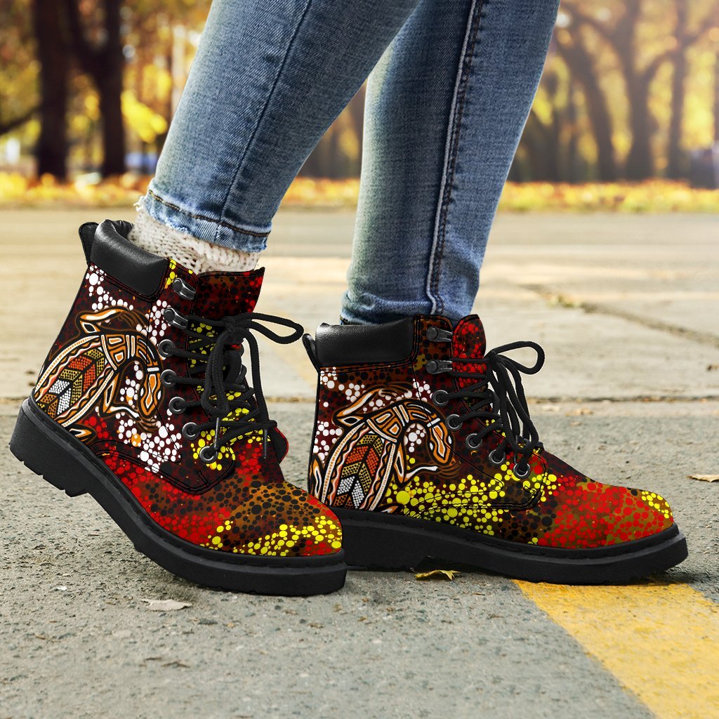 aboriginal-all-season-boots-kangaroo-and-lizard-dot-painting-art