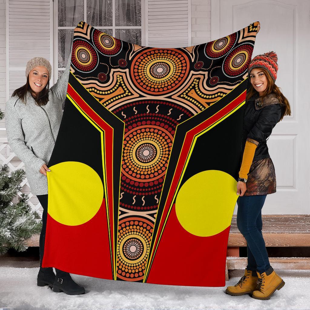 premium-blanket-aboriginal-with-dot-painting-art