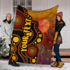 custom-text-aboriginal-premium-blanket-australia-indigenous-flag-circle-dot-painting-art-golden