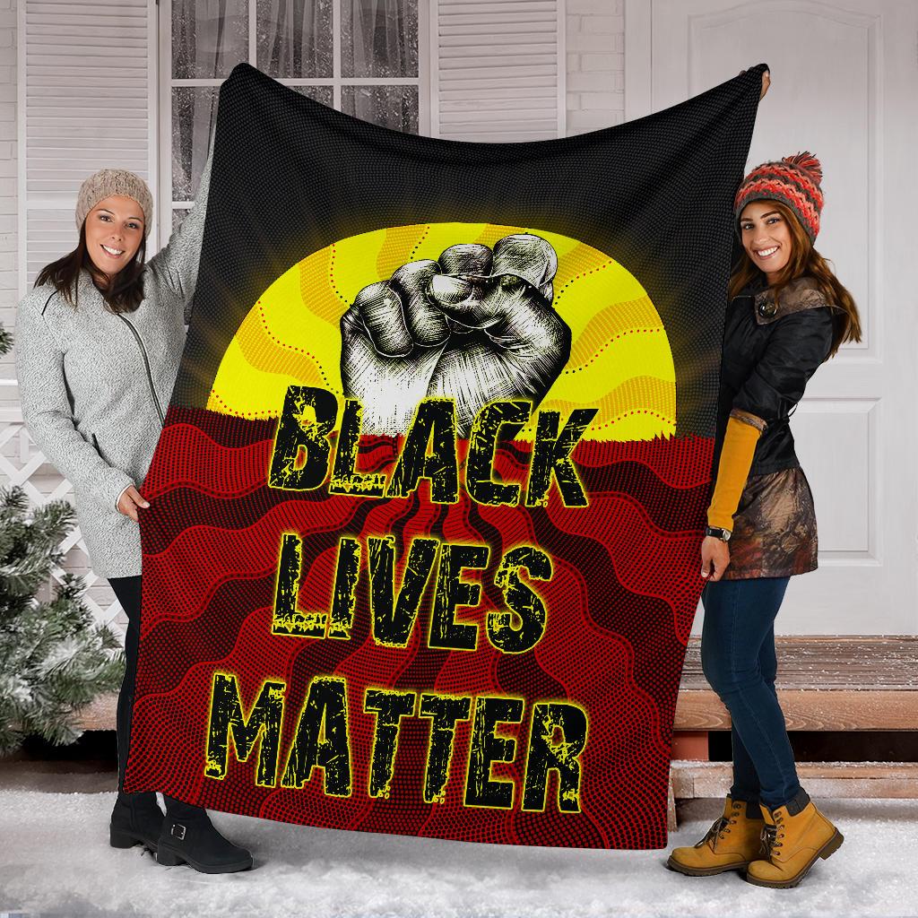 premium-blanket-aboriginal-black-lives-matter-sun-dot-painting