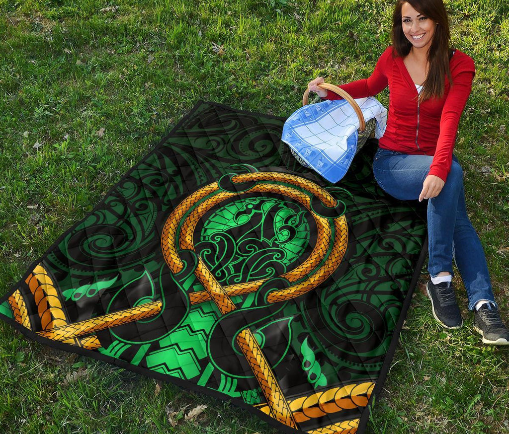 maori-new-zealand-premium-quilt-manaia-green