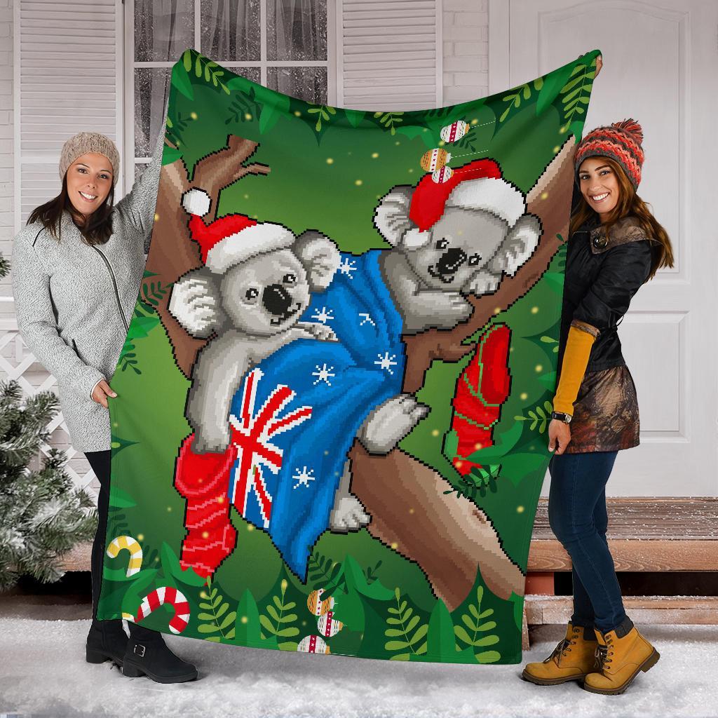 christmas-premium-blanket-australia-flag-with-koala-ugly-christmas