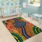 1st-australia-area-rug-aboriginal-two-lizards-dot-painting-circle