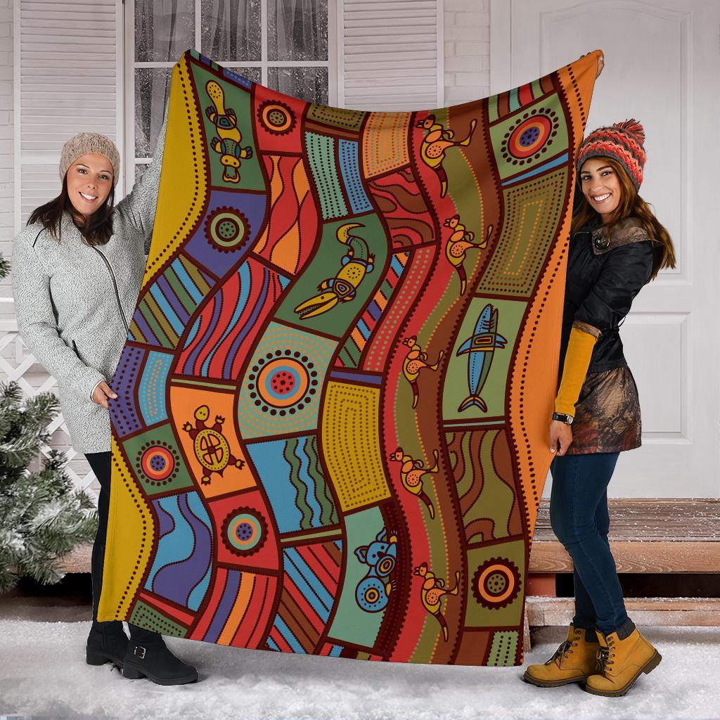 premium-blanket-aboriginal-art-with-animals