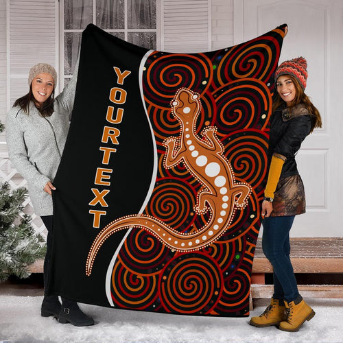 aboriginal-personalised-premium-blanket-indigenous-lizard-dreaming