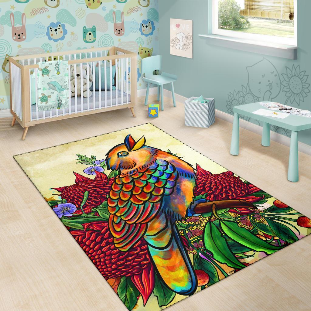 area-rug-australia-kookaburra-with-waratah