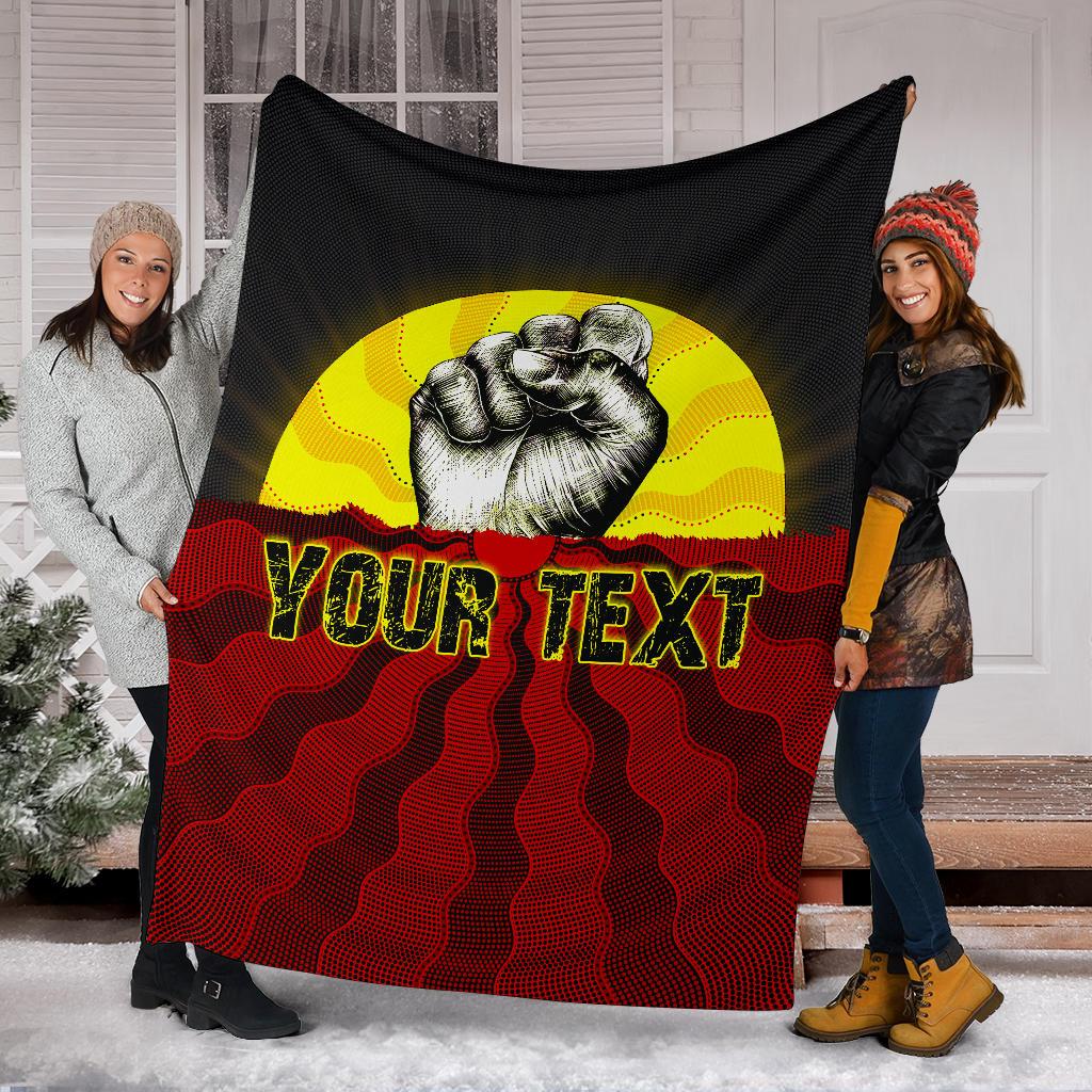 custom-aboriginal-premium-blanket-black-lives-matter-sun-dot-painting