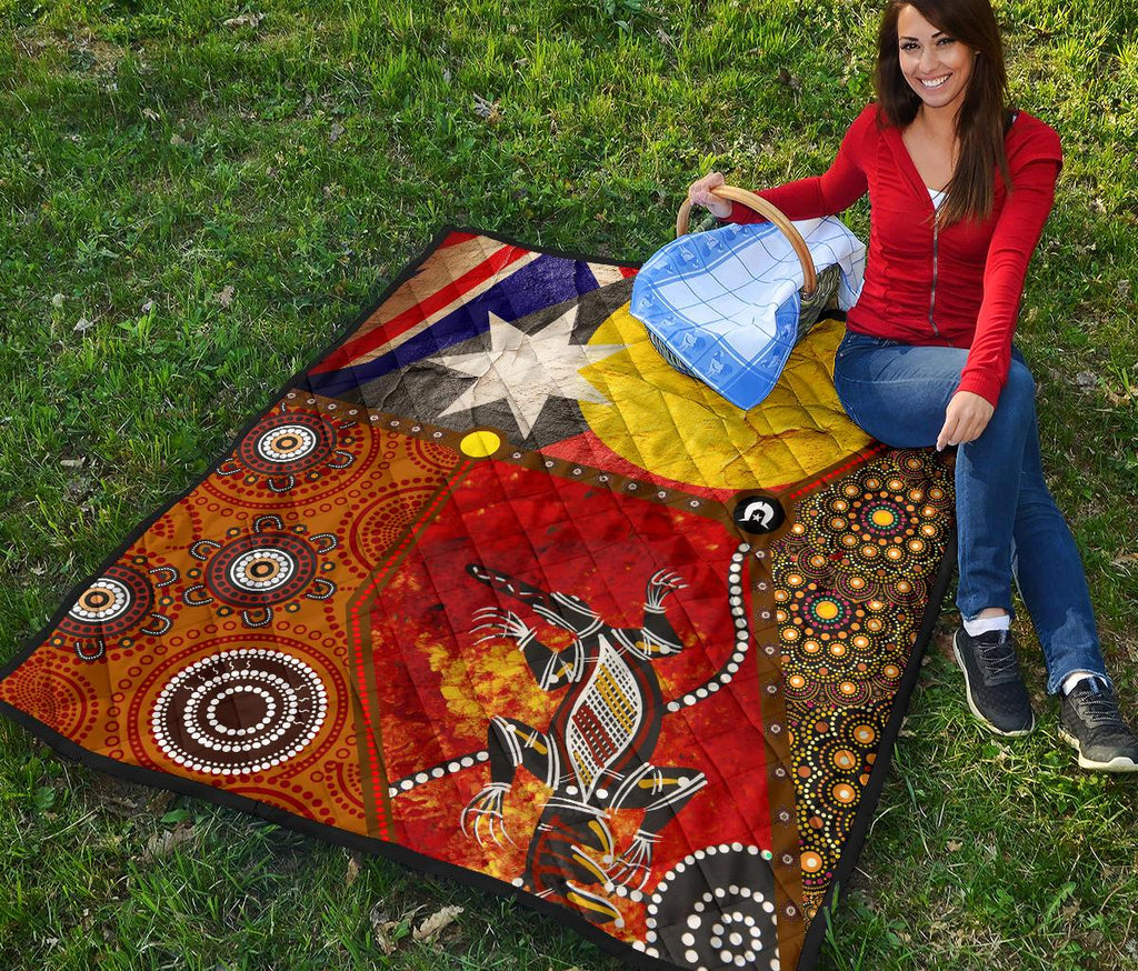 premium-quilt-aboriginal-dot-painting-flags-crocodile
