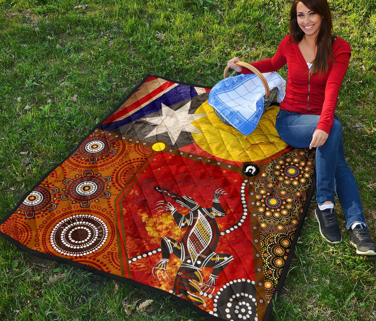 premium-quilt-aboriginal-dot-painting-flags-crocodile