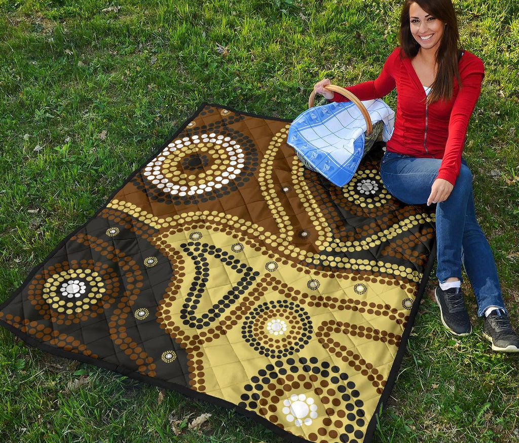 aboriginal-premium-quilt-australia-brown-dot-painting-art