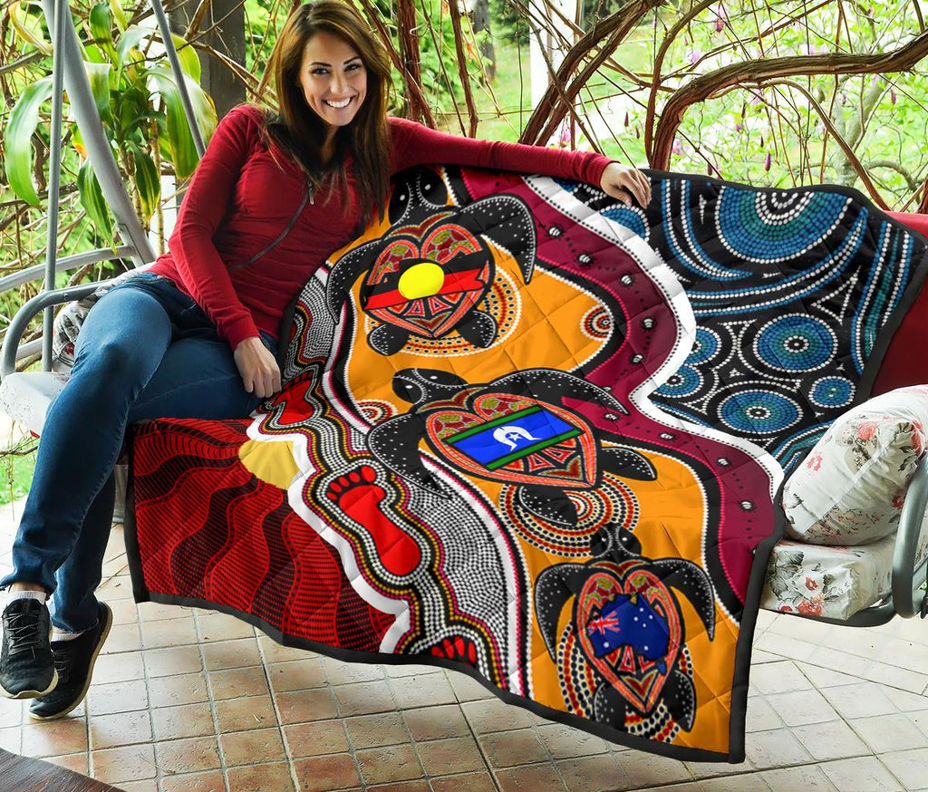 1saustralia-premium-quilt-australia-aboriginal-dots-with-turtle-and-naidoc-flags