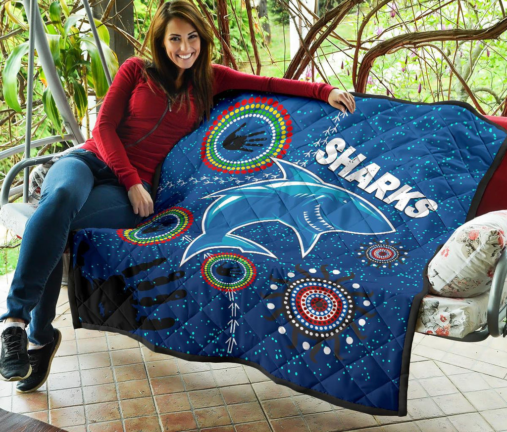 naidoc-sharks-premium-quilt-cronulla-aboriginal-style