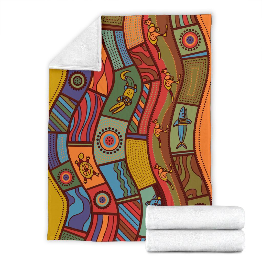 premium-blanket-aboriginal-art-with-animals