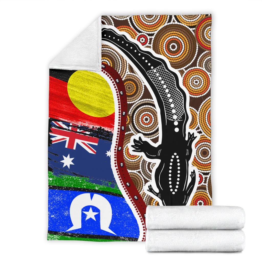 premium-blanket-australian-aboriginal-crocodile-with-naidoc-flags