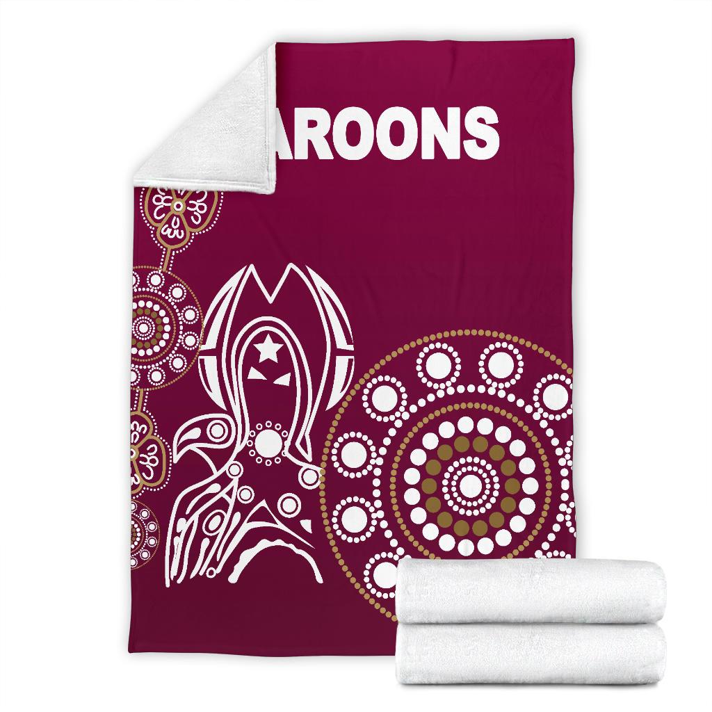 queensland-premium-blanket-maroons-simple-indigenous