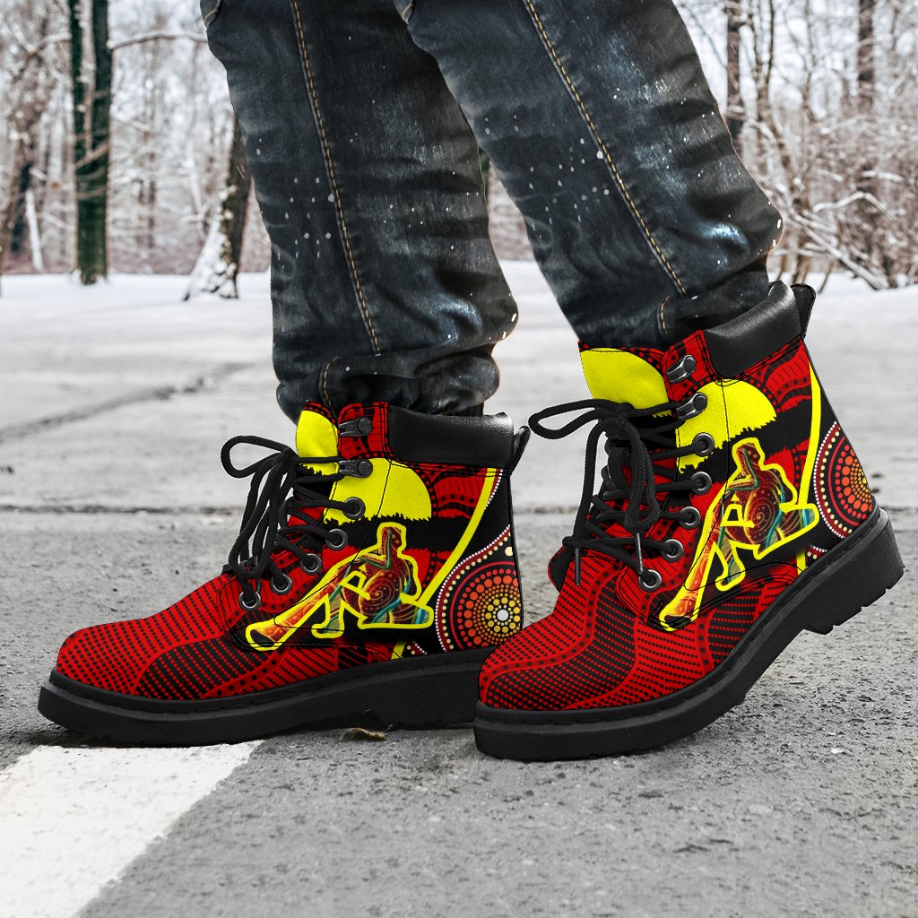all-season-boots-australia-aboriginal-dots-with-didgeridoo