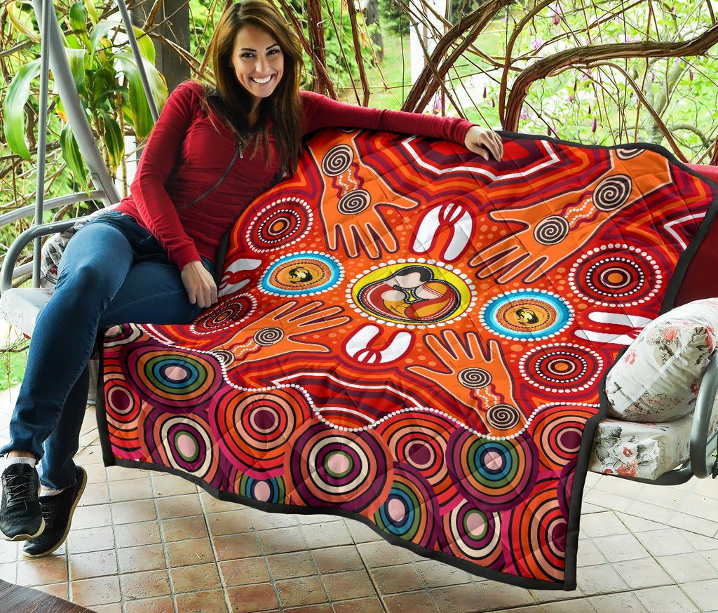 quilts-aboriginal-family-with-dot-painting-art