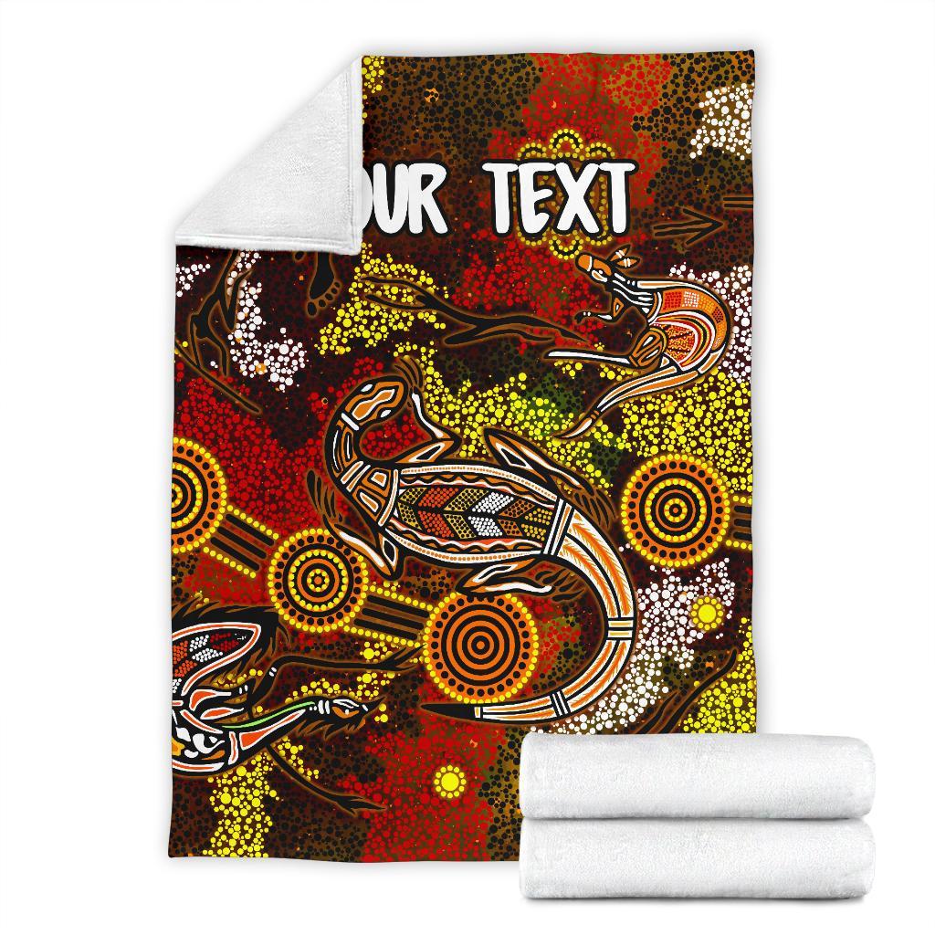 custom-aboriginal-premium-blanket-kangaroo-and-lizard-dot-painting-art