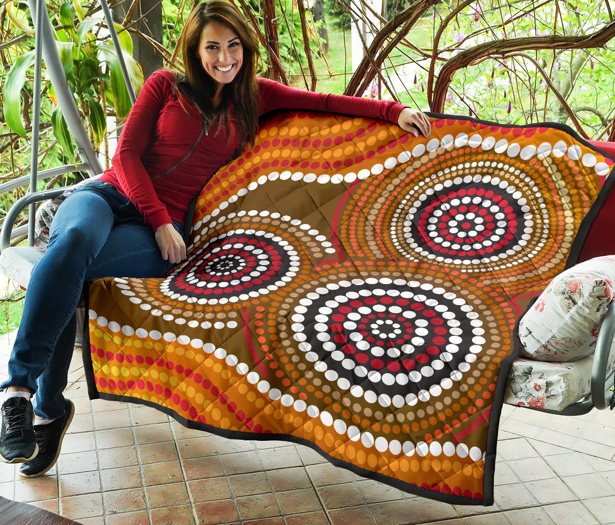 aboriginal-premium-quilt-australia-brown-circle-dot-painting-art