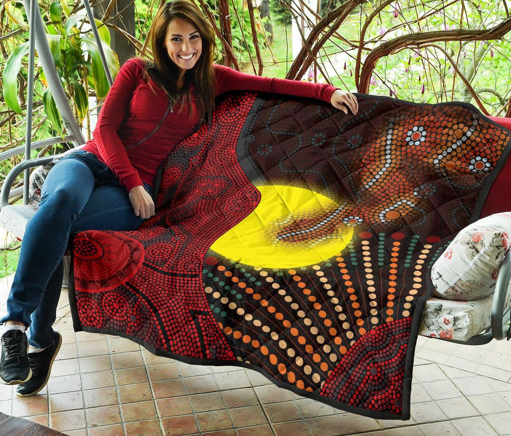 aboriginal-premium-quilt-indigenous-snake-sun-dot-painting