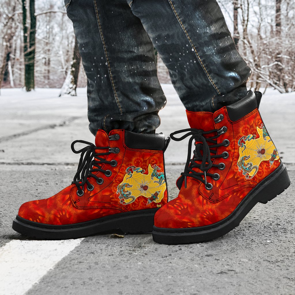 aboriginal-all-season-boots-australia-map-hand-patterns-spider-web