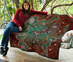 aboriginal-premium-quilt-australia-lizard-brown-dot-painting-art