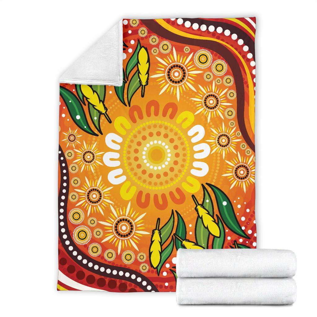 premium-blanket-indigenous-circle-leaf-patterns
