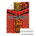 anzac-lest-we-forget-poppy-premium-blanket-new-zealand-maori-silver-fern-australia-aboriginal