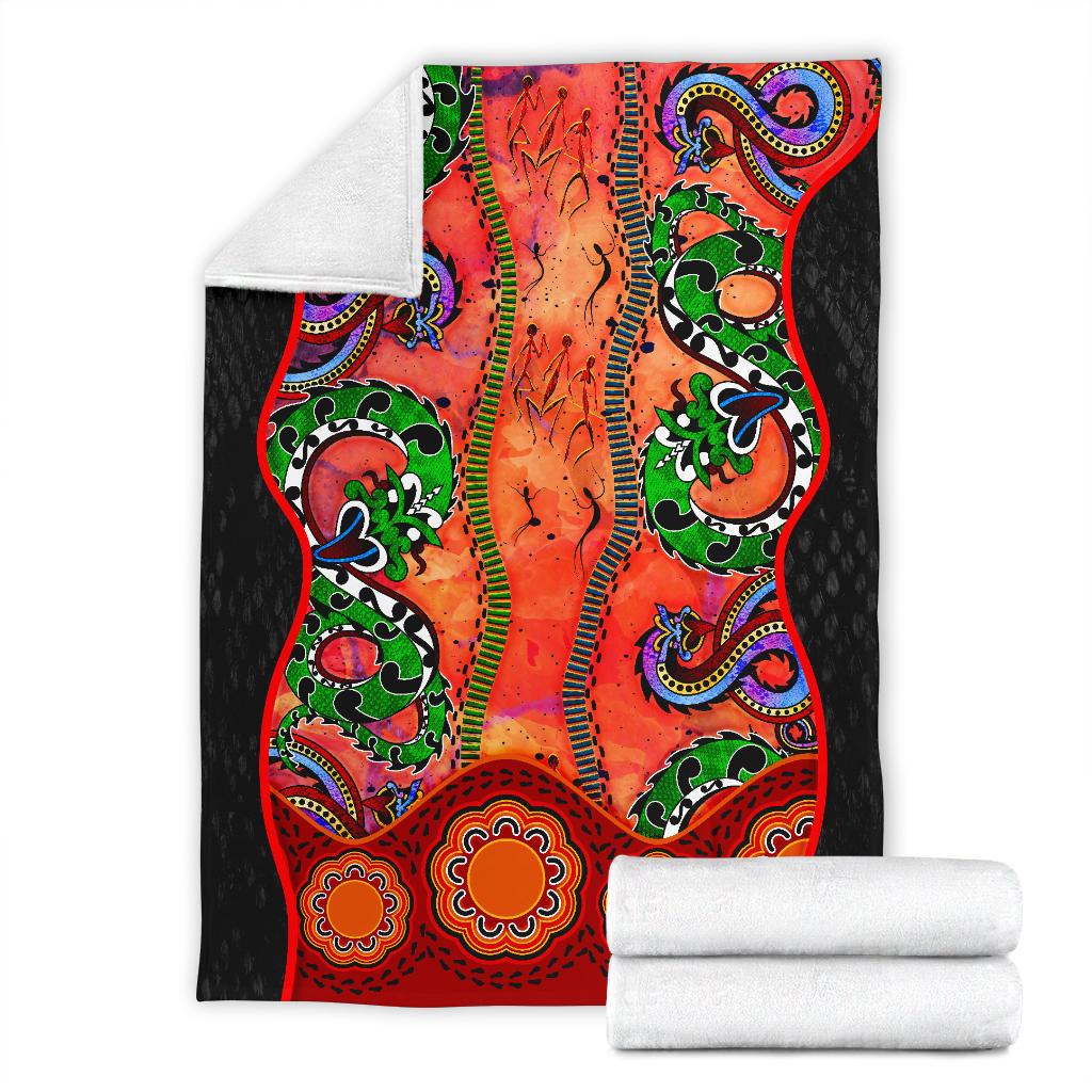aboriginal-premium-blanket-aussie-indigenous-patterns-orange