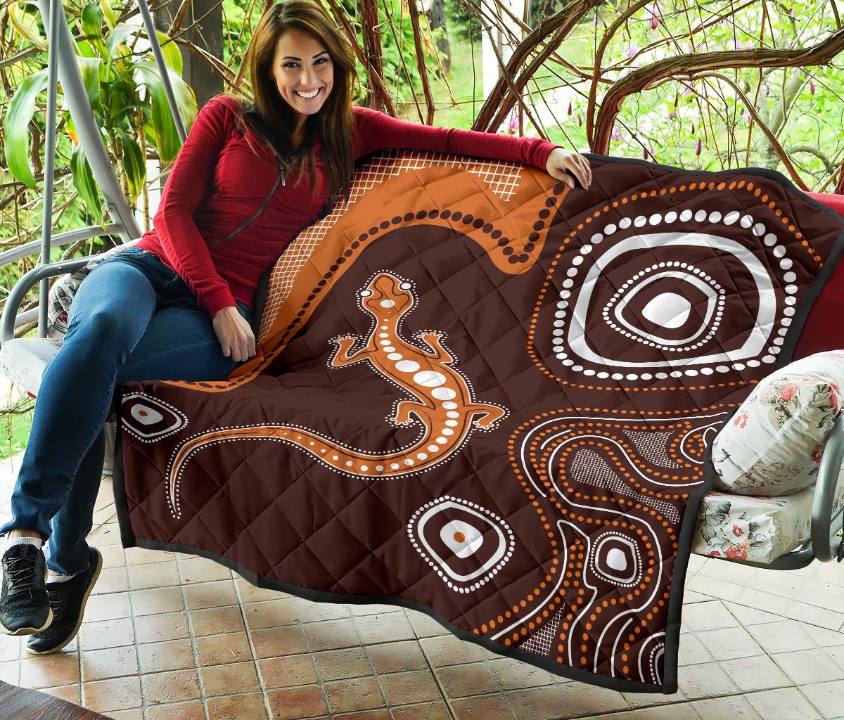 aboriginal-premium-quilt-australia-orange-lizard-aboriginal-art-1