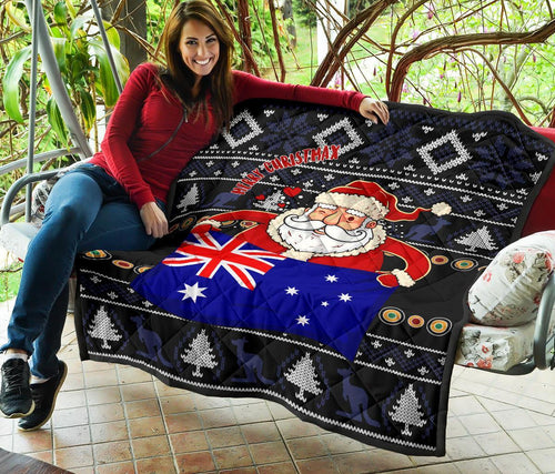 christmas-premium-quilt-australia-santa-claus-hold-the-flag-black