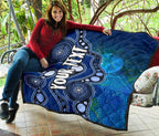 custom-text-aboriginal-premium-quilt-australia-indigenous-flag-circle-dot-painting-art-blue