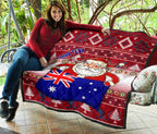 christmas-personalised-premium-quilt-australia-santa-claus-hold-the-flag-red