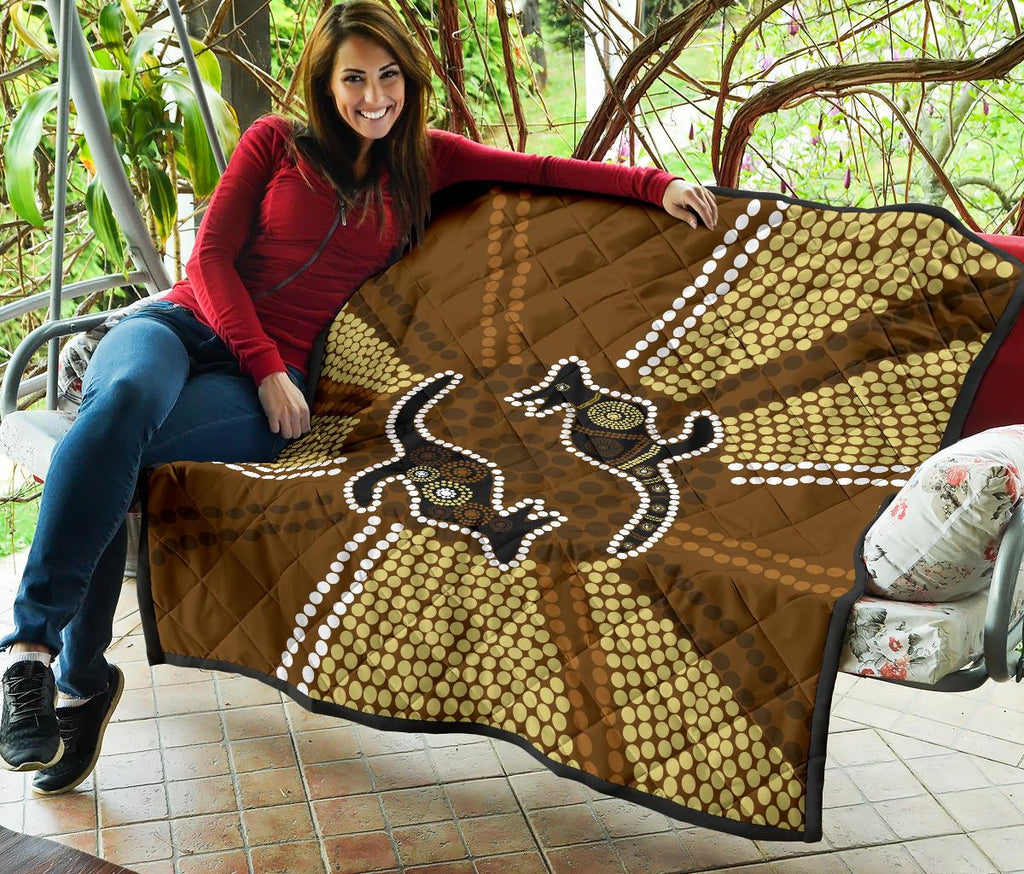 aboriginal-premium-quilt-australia-kangaroo-brown-dot-painting
