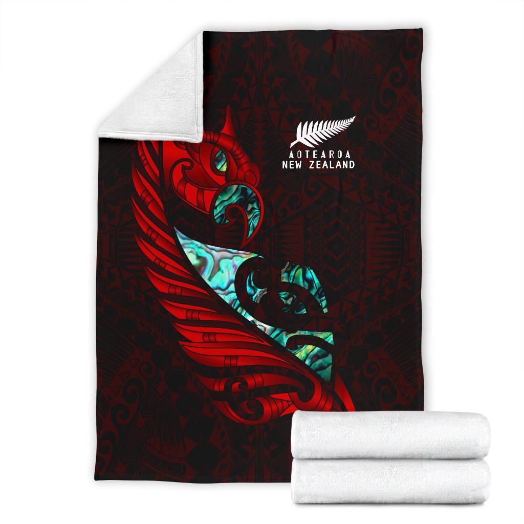 new-zealand-premium-blanket-manaia-paua-fern-wing-red